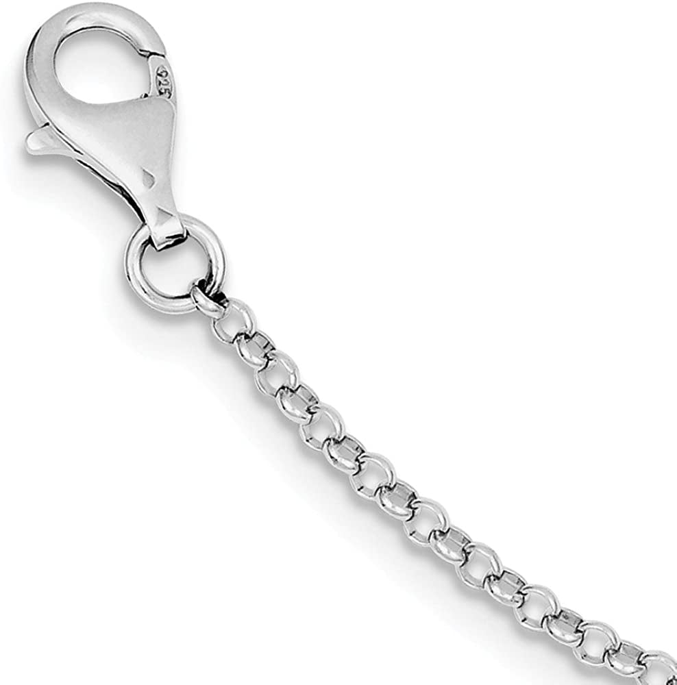 Solid 925 Sterling Silver Anklet Rhodium Diamond & Simulated Sapphire Heart Bracelet - with Secure Lobster Lock Clasp (9Mm) Apparel & Accessories > Jewelry > Anklets Sonia Jewels