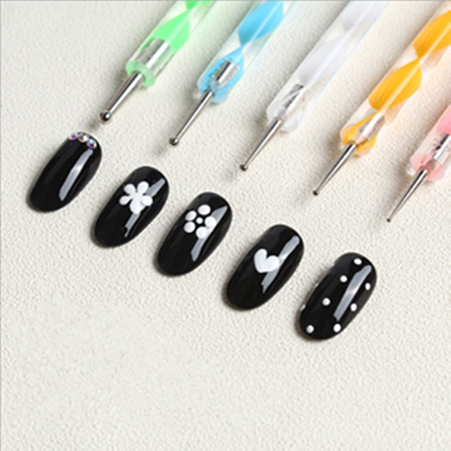 Jsdoin 5 Pc 2 Way Dotting Pen Tool Nail Art Tip Dot Paint Manicure Kit Health & Beauty > Personal Care > Cosmetics > Cosmetic Tools > Nail Tools Jsdoin
