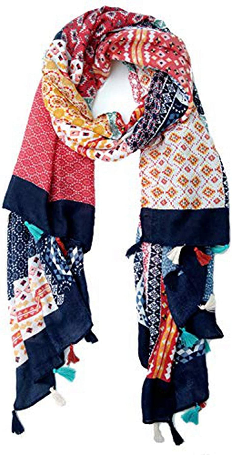 Scarfs for Women Lightweight Floral Flower Winter Scarf Large Fashion Wrap Shawls Oversized Cape Tassel Fall Scarves Apparel & Accessories > Clothing Accessories > Scarves & Shawls STONE