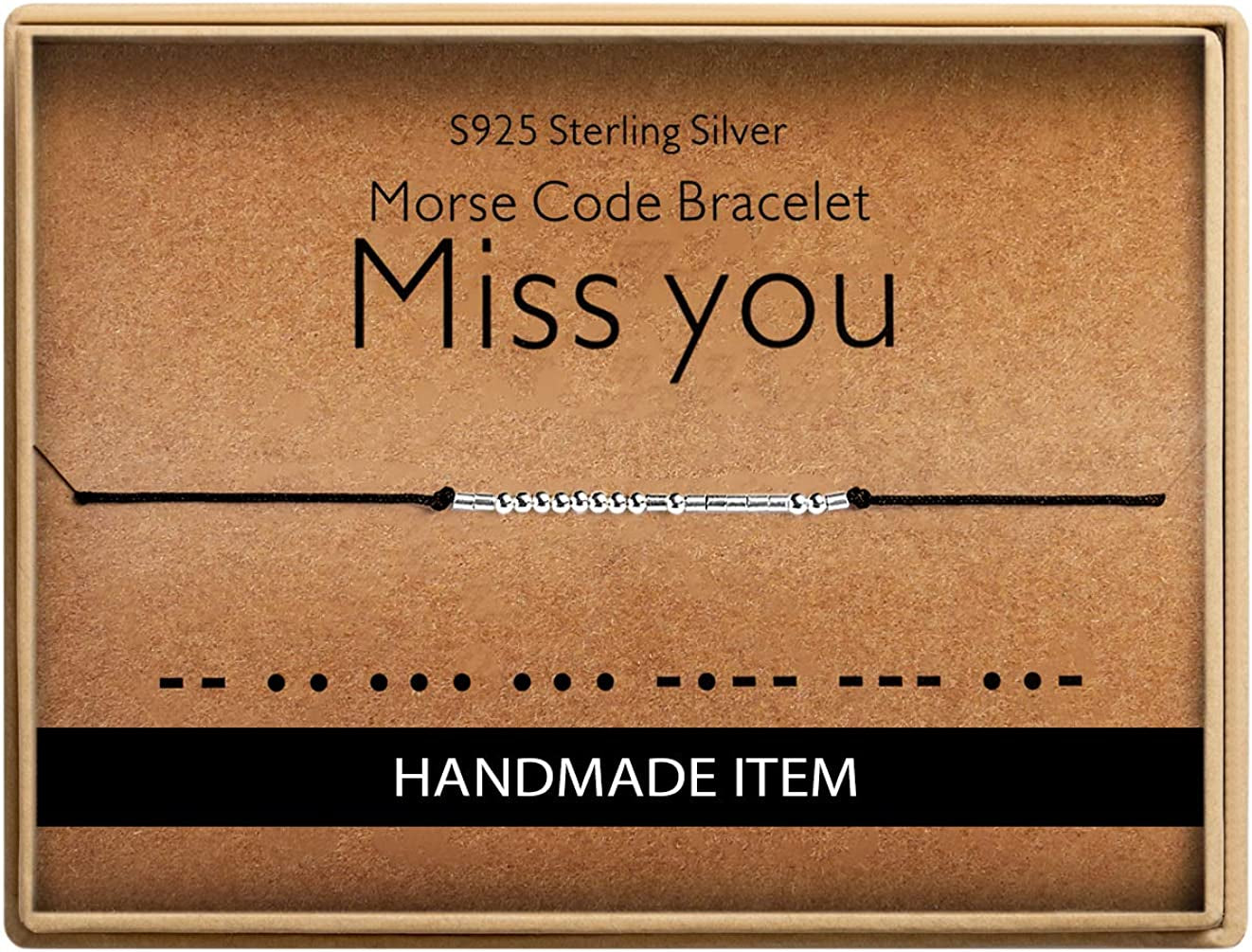 Inspirational Gifts for Women Morse Code Bracelets for Women Funny Bracelet for Friend Funny Christmas Gift for Women Apparel & Accessories > Jewelry > Bracelets Monily 13-Miss you