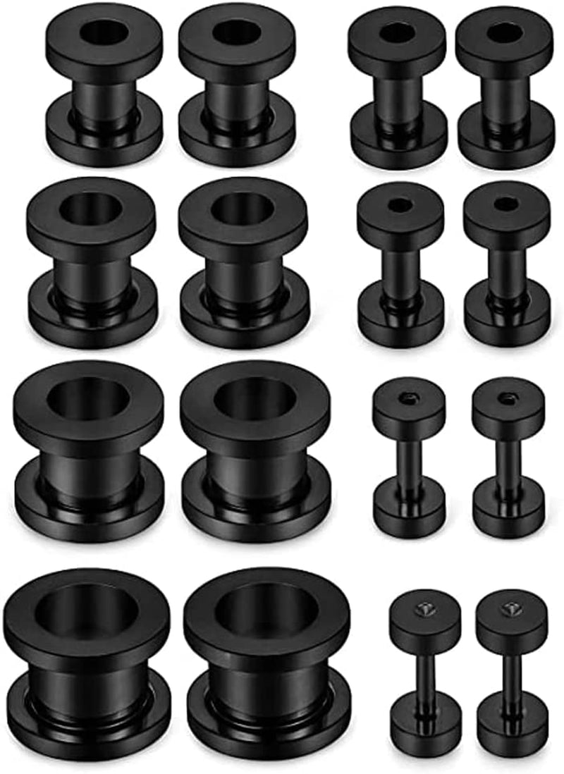 Screw Fit Ear Gauges Surgical Steel Tunnel Expander Earrings Earlobe Plugs Stretching Body Piercing Jewelry Set for Women Men Nice and Fashion Apparel & Accessories > Jewelry > Body Jewelry generic