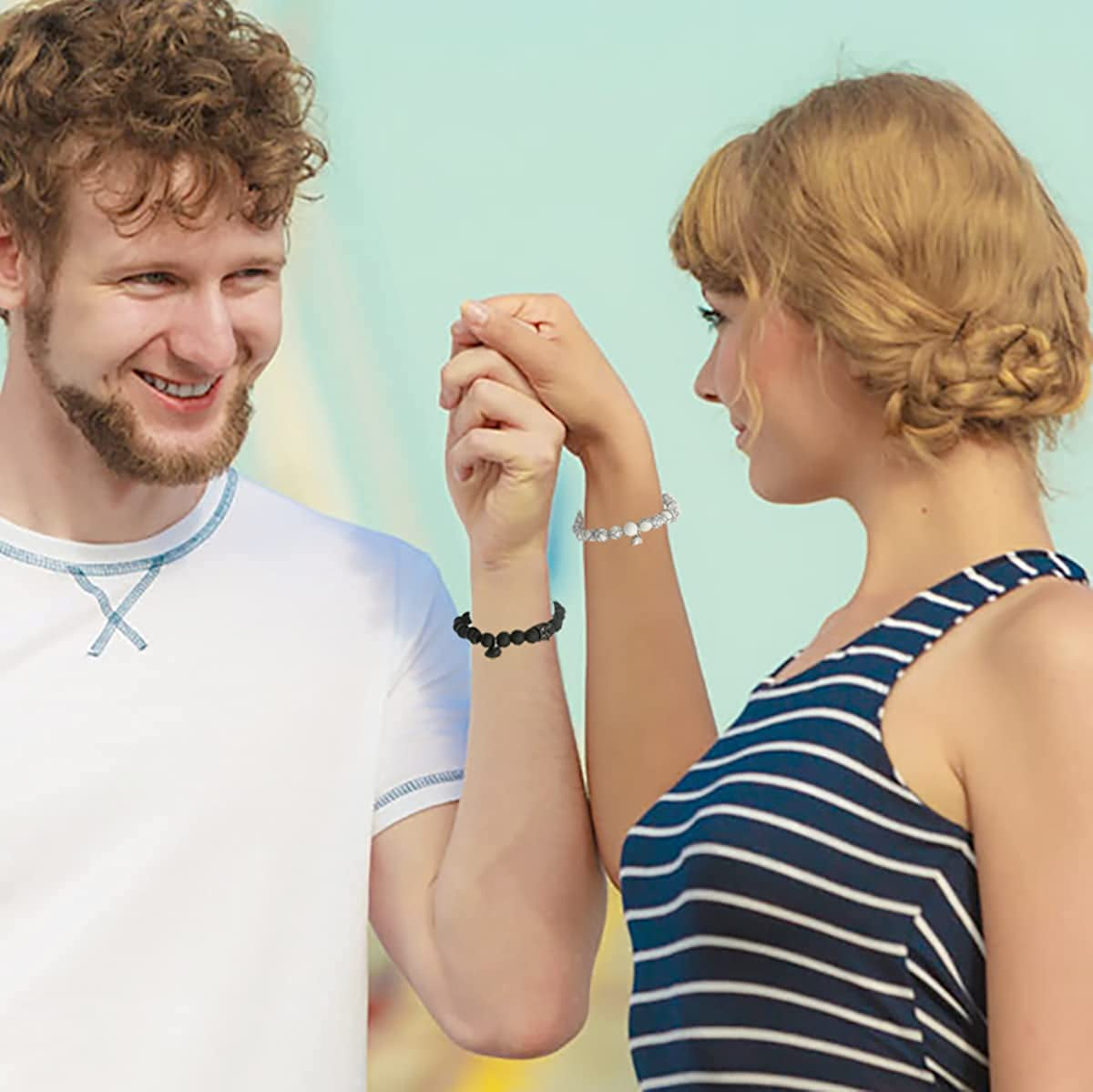 Magnetic Bracelets for Couples King&Queen Crown His and Her Bracelets Heart Matching Bracelets Long Distance Relationship Gifts for Boyfriend and Girlfriend on Anniversary Couples Jewelry for Women Men Apparel & Accessories > Jewelry > Bracelets Ymeeaa