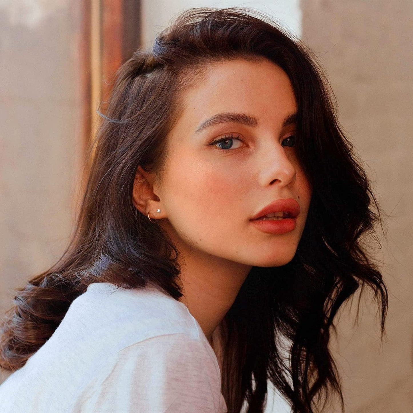 7-12Pairs 20G Hypoallergenic Brithstone Stud Earrings for Women Men Flatback Earrings Stainless Steel Cubic Zirconia Earrings Piercing Ear Cartilage