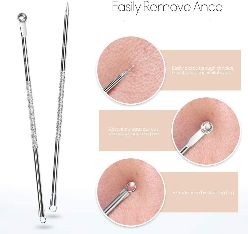 7 in 1 Pimple Blackhead Remover Extractor Tool Kit, Teenitor Professional Safe Treatment for Zit Popper White Head Acne Blemish Comedone Removing for Nose Face Skin Health & Beauty > Personal Care > Cosmetics > Cosmetic Tools > Skin Care Tools Teenitor