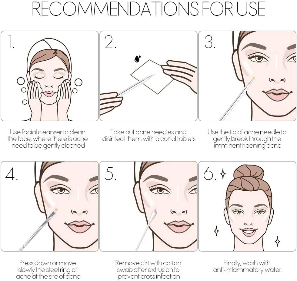 7 in 1 Pimple Blackhead Remover Extractor Tool Kit, Teenitor Professional Safe Treatment for Zit Popper White Head Acne Blemish Comedone Removing for Nose Face Skin Health & Beauty > Personal Care > Cosmetics > Cosmetic Tools > Skin Care Tools Teenitor