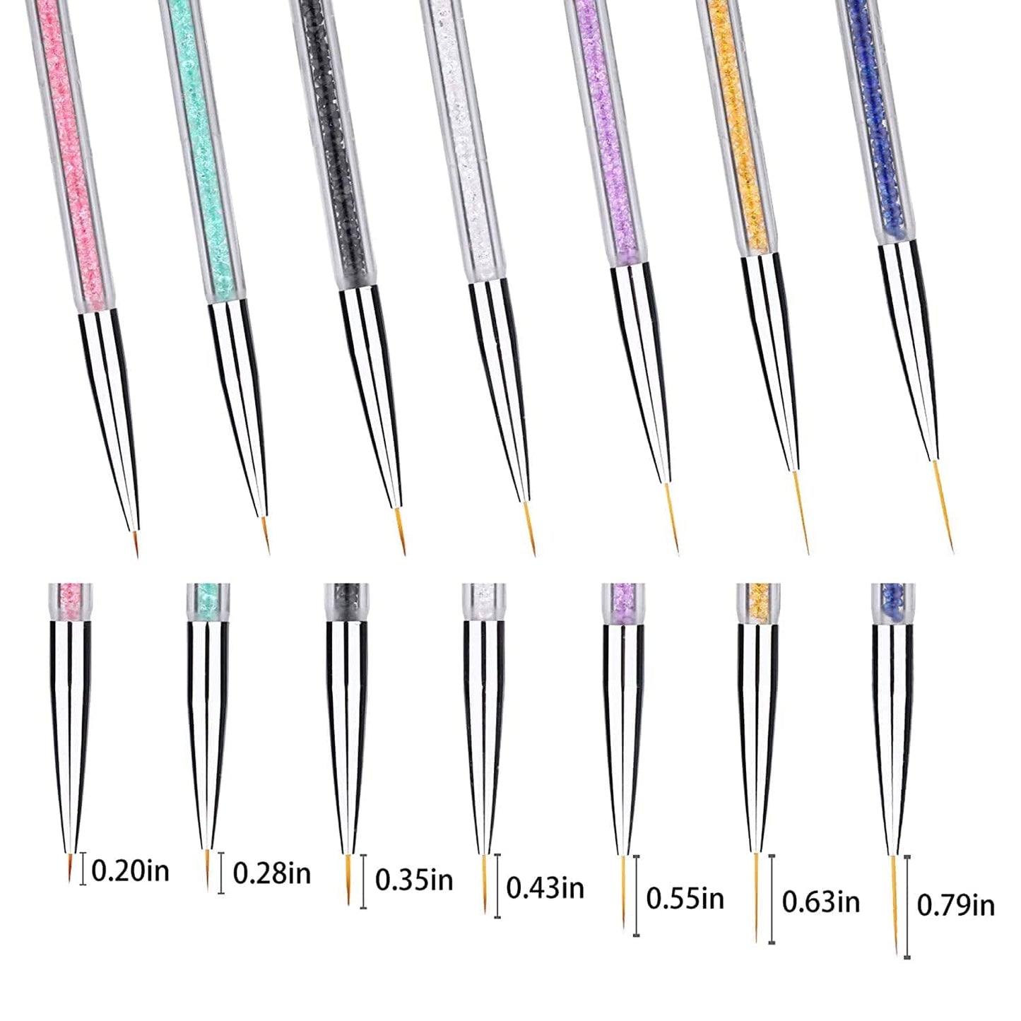 7 Pcs Nail Art Liner Brushes,Nail Art Point Drill Drawing Brush Pen Double Ended Dotting Tools Set,Dual-Ended Painting Nail Design Brush Pen Include Liner Brushes and Dotting Pen 5/7/9/11/14/16/20 Mm Health & Beauty > Personal Care > Cosmetics > Cosmetic Tools > Nail Tools Mooerca