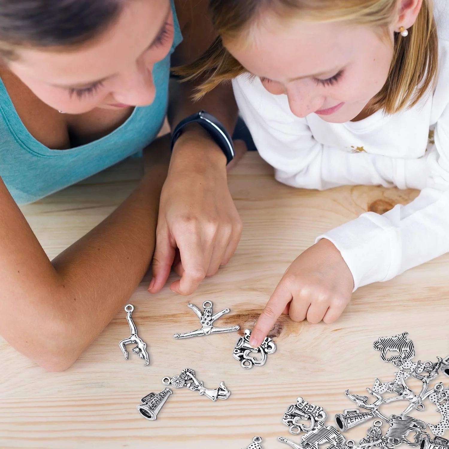 70 Pieces Cheerleader Charms Gymnastics Charm School Sports Charm Pendants Necklace Crafting Jewelry Findings Making Accessory DIY Necklace Bracelet (Classic Style)