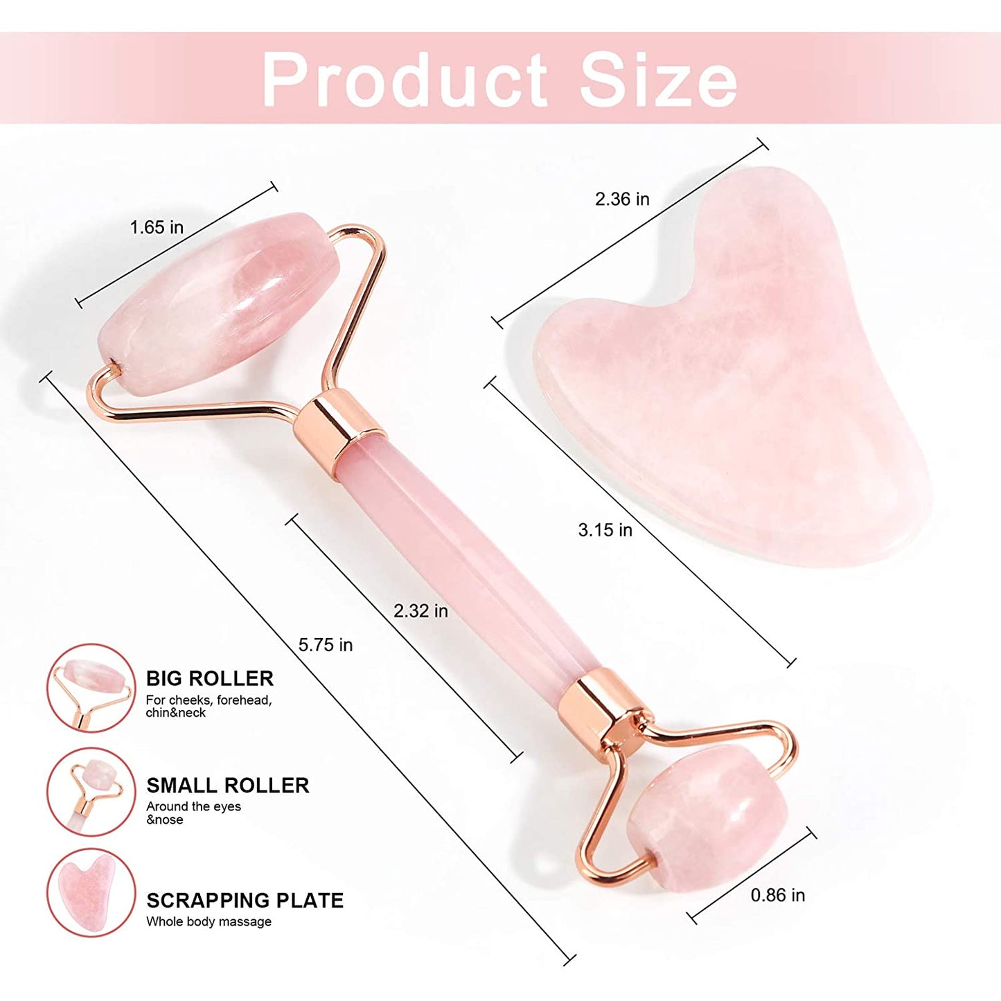 Jade Roller for Face, Gua Sha Facial Tools & Rose Quartz Face Roller Skin Care Product for Face Lift and Puffiness, Anti-Aging Facial Roller for Eyes Body Neck Slimming & Firming Health & Beauty > Personal Care > Cosmetics > Cosmetic Tools > Skin Care Tools MAANGE