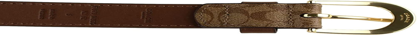 Coach Classic Belt in Signature Canvas (M, Khaki/Saddle/Gold) Apparel & Accessories > Clothing Accessories > Belts COACH