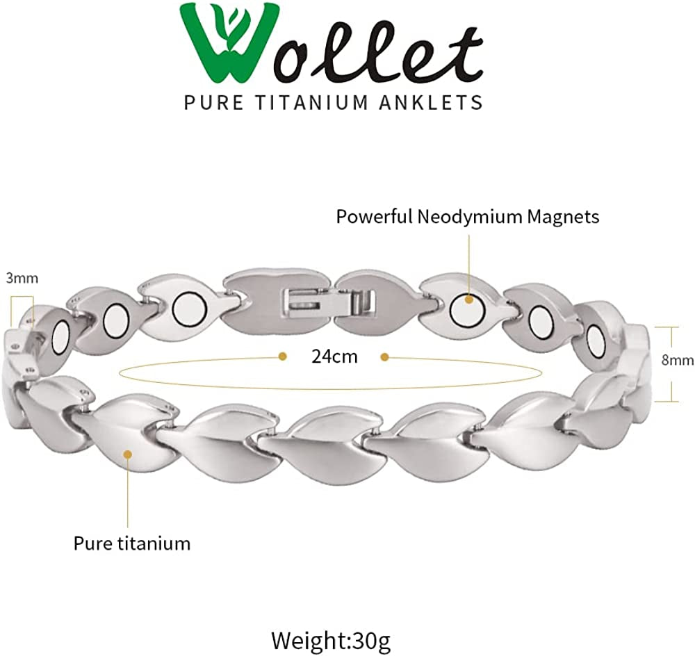 Wollet Titanium Magnetic Anklet Ankle Bracelet for Women with Magnets Jewelr Apparel & Accessories > Jewelry > Anklets Generic