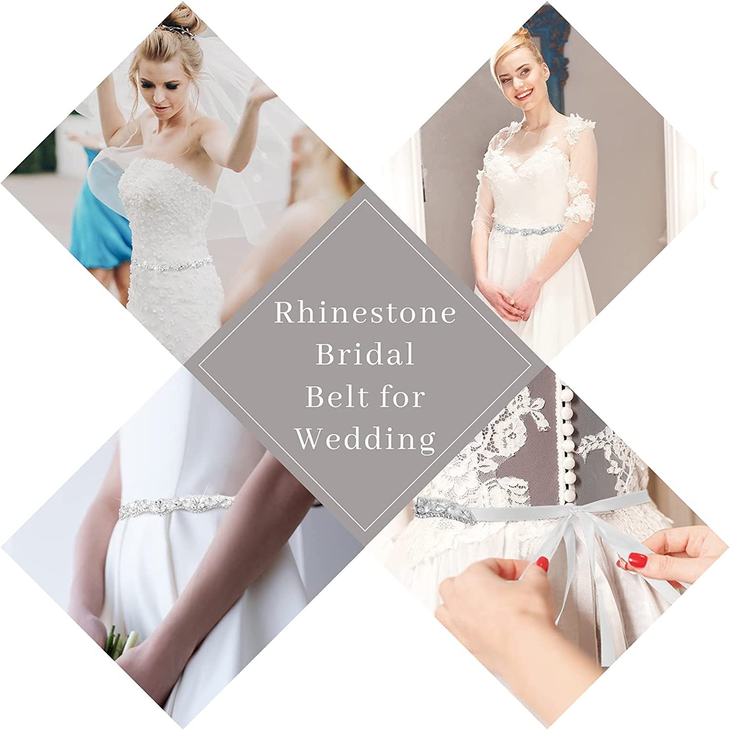 Bling Handmade Rhinestone Bridal Belt Crystal Diamond Wedding Belt Ribbon Sash Apparel & Accessories > Clothing Accessories > Belts Geyoga