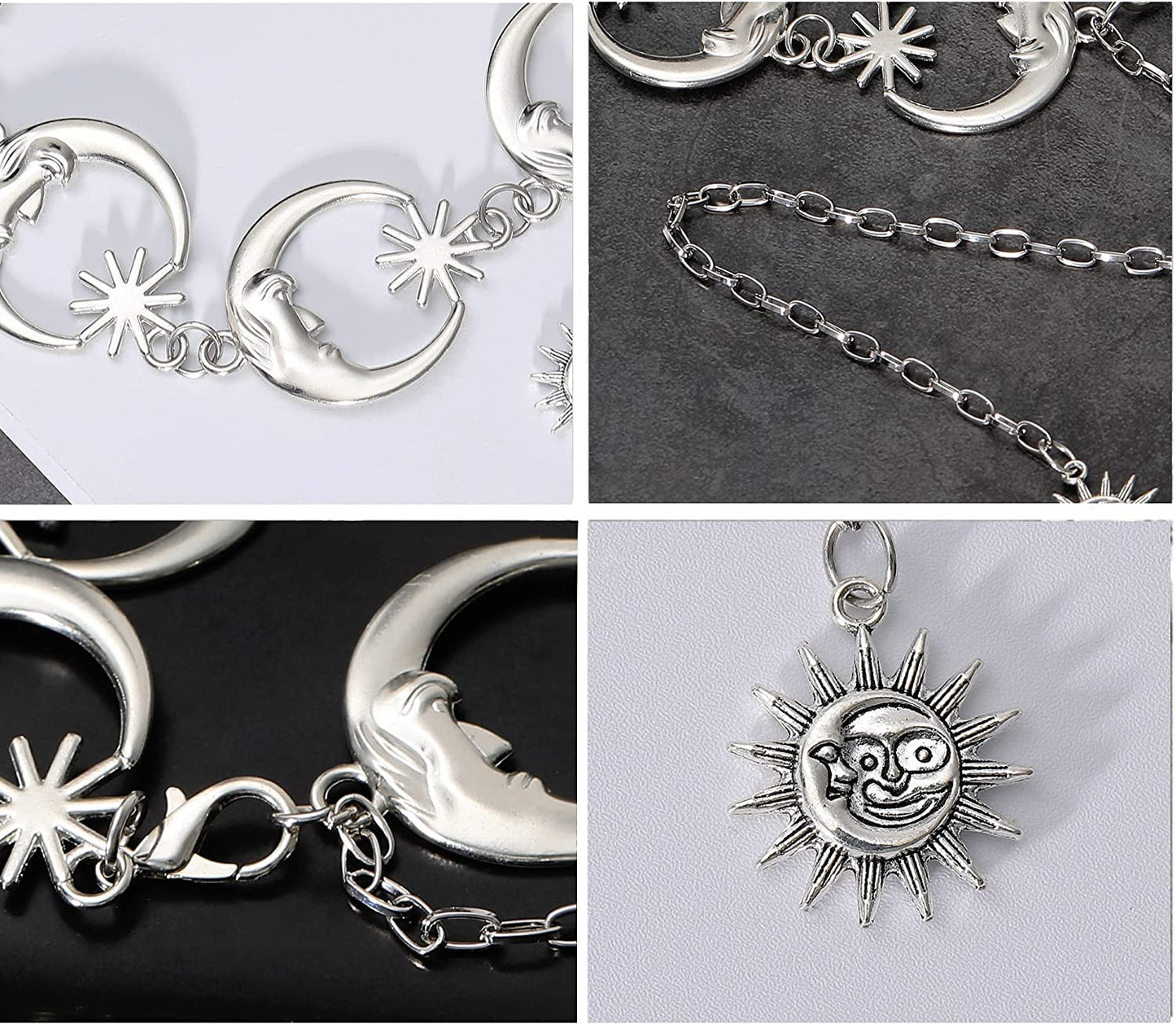 Honsny Chain Belt for Women Gold Sliver Moon Star Metal Waist Chain Belt Sun Pendant Belly Body Chains Jewelry Apparel & Accessories > Jewelry > Body Jewelry Honsny