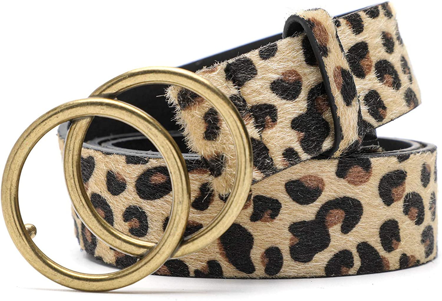 MORELESS 3 Pack Women'S Faux Leather Belts for Jeans Dress Pants, Fashion Waist Belts with Double O-Ring Buckle Apparel & Accessories > Clothing Accessories > Belts MORELESS