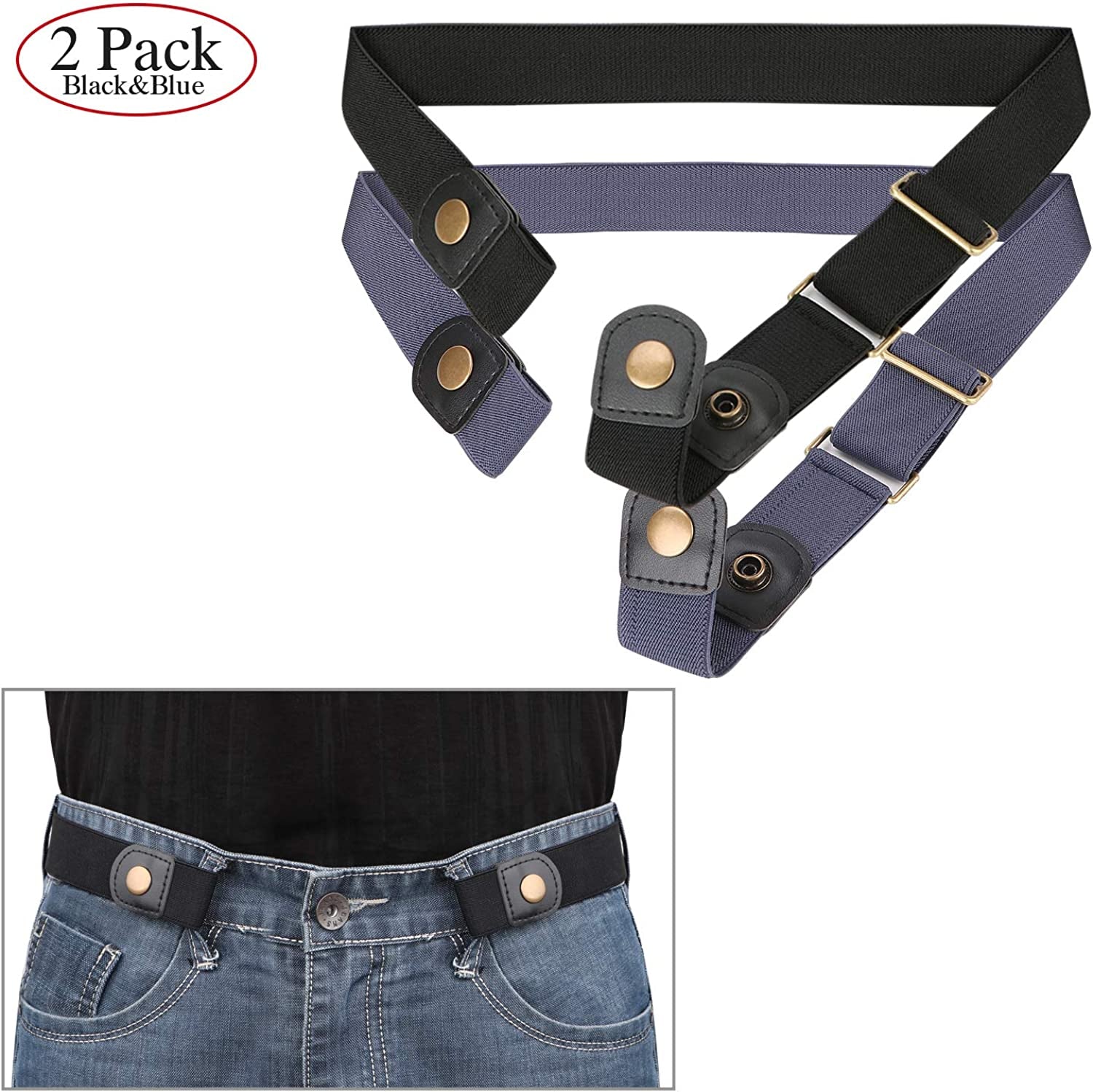 No Buckle Invisible Elastic Stretch Belt for Men/Women Fits Waist 24-50In Father Day Gift Apparel & Accessories > Clothing Accessories > Belts XZQTIVE