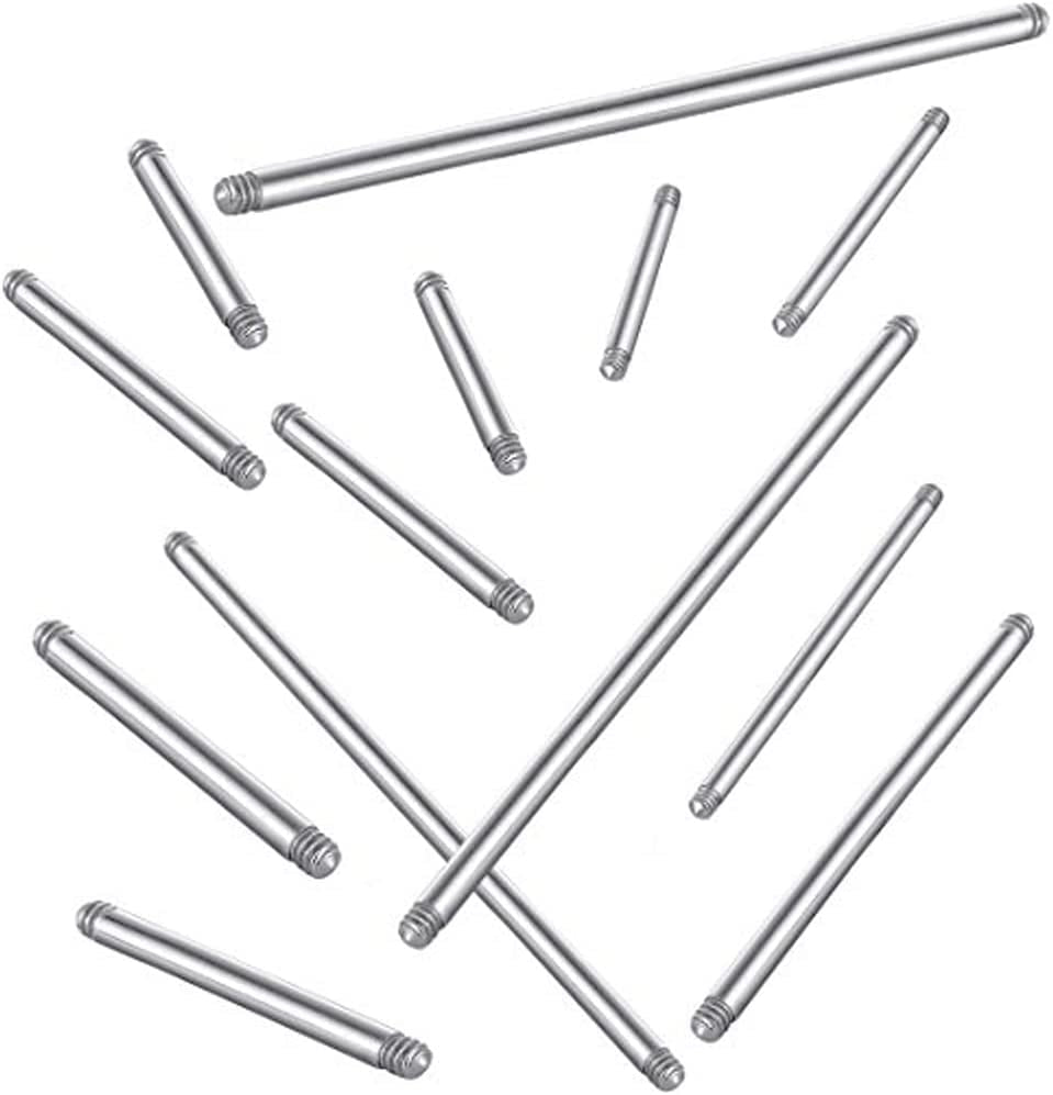 Fashion Processed20Pcs a Set Surgical Steel Threaded Barbell Bar Replacement for Tongue Earring Piercing Body Jewelry 14G 16G (Mix 20Pcs) Apparel & Accessories > Jewelry > Body Jewelry Generic