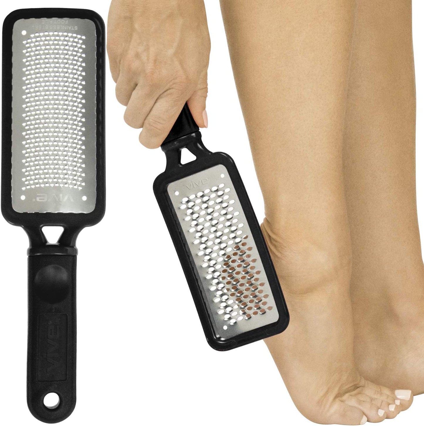 Vive Foot File (3 Pack) - Callus Remover Pedicure Tool Kit for Men, Women Care - Dead Skin Heel Scrub Shaver and Rough Patch Eliminator Remover for Dry and Wet Toe and Feet Peel - Rasp Scrubber Blade Health & Beauty > Personal Care > Foot Care Vive Single