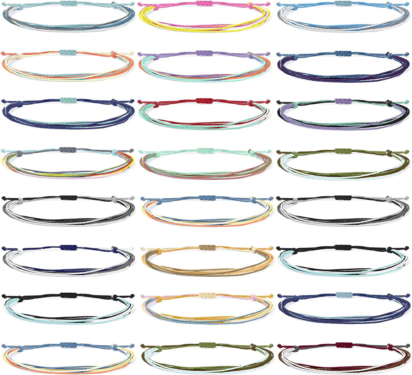 Boho String Bracelets for Women Waterproof Wave Surfer Bracelets for Summer Adjustable Rope Braided Bracelets Gifts for Teen Girls Cute Friendship Bracelets Pack Gifts for Holiday Apparel & Accessories > Jewelry > Bracelets Harry and Henry Set A-24Pcs