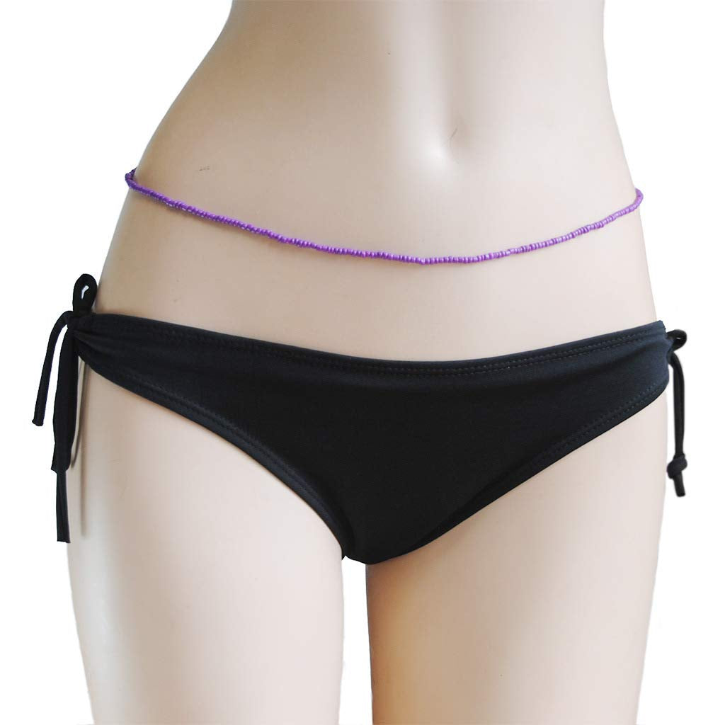 Bomine Boho Waist Chain Body Bead Belly Chains African Body Jewelry Bikini Chains Colorful for Women and Girls (Colorful-Purple) Apparel & Accessories > Jewelry > Body Jewelry Bomine
