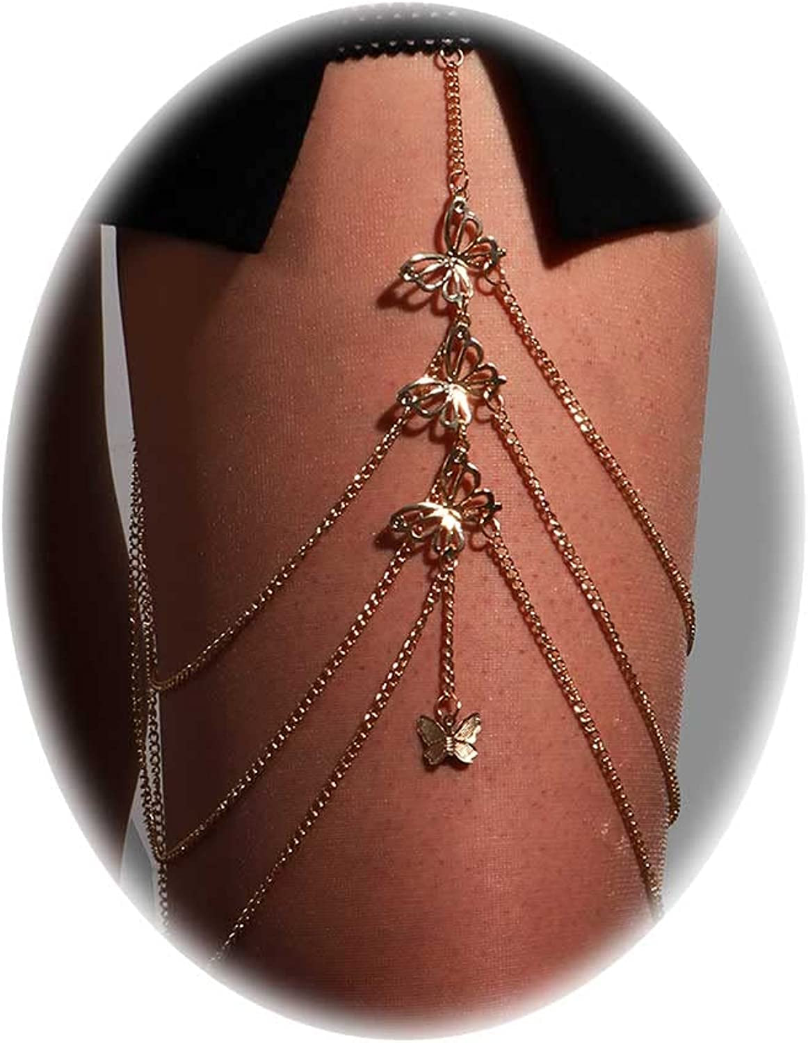 Gold Leg Chain Thigh Chain Cool Big Snake Leg Chain Jewelry for Women Girls Apparel & Accessories > Jewelry > Body Jewelry YANCHUN Butterfly-G