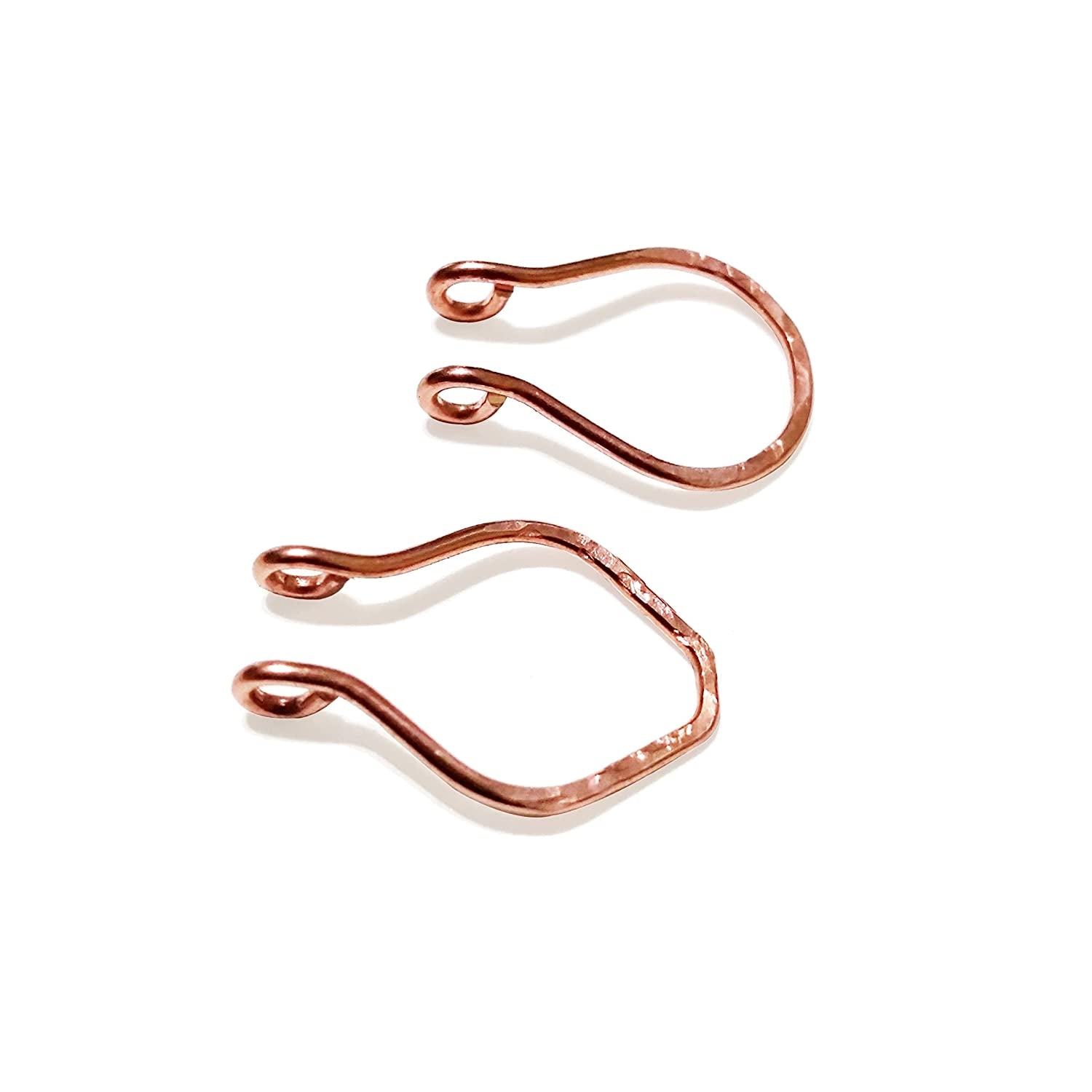 Fake Septum Ring - Set of Two - Faux Nose Piercing Copper Wire Hammered - Non Pierced Ring Apparel & Accessories > Jewelry > Body Jewelry MS body jewelry