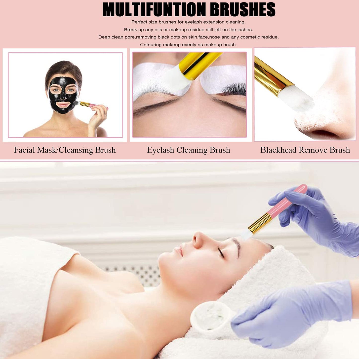Eyelash Cleaning Brush 6 Pcs Lash Extension Cleanser Shampoo Soft Makeup Brushes for Blackhead Remover Tool Nose Washing Mascara Brushes Wands,Black Silver Health & Beauty > Personal Care > Cosmetics > Cosmetic Tools > Makeup Tools Camille Donahue
