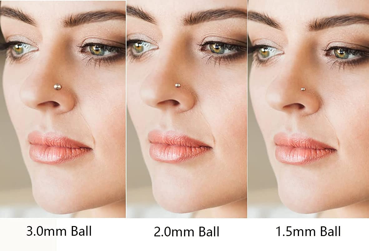 Nose Rings and Studs Set 20G Men Women,L Shape Nose Ring Studs and Screw Nostril Body Piercing Jewelry Set Hypoallergenic Surgical Steel(12Pcs,Size 1.5,2,3Mm) Apparel & Accessories > Jewelry > Body Jewelry Renkovte