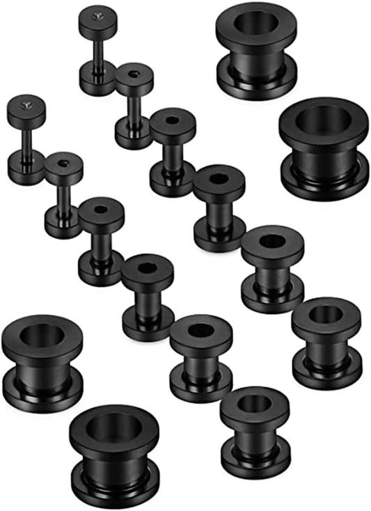 Screw Fit Ear Gauges Surgical Steel Tunnel Expander Earrings Earlobe Plugs Stretching Body Piercing Jewelry Set for Women Men Nice and Fashion Apparel & Accessories > Jewelry > Body Jewelry generic