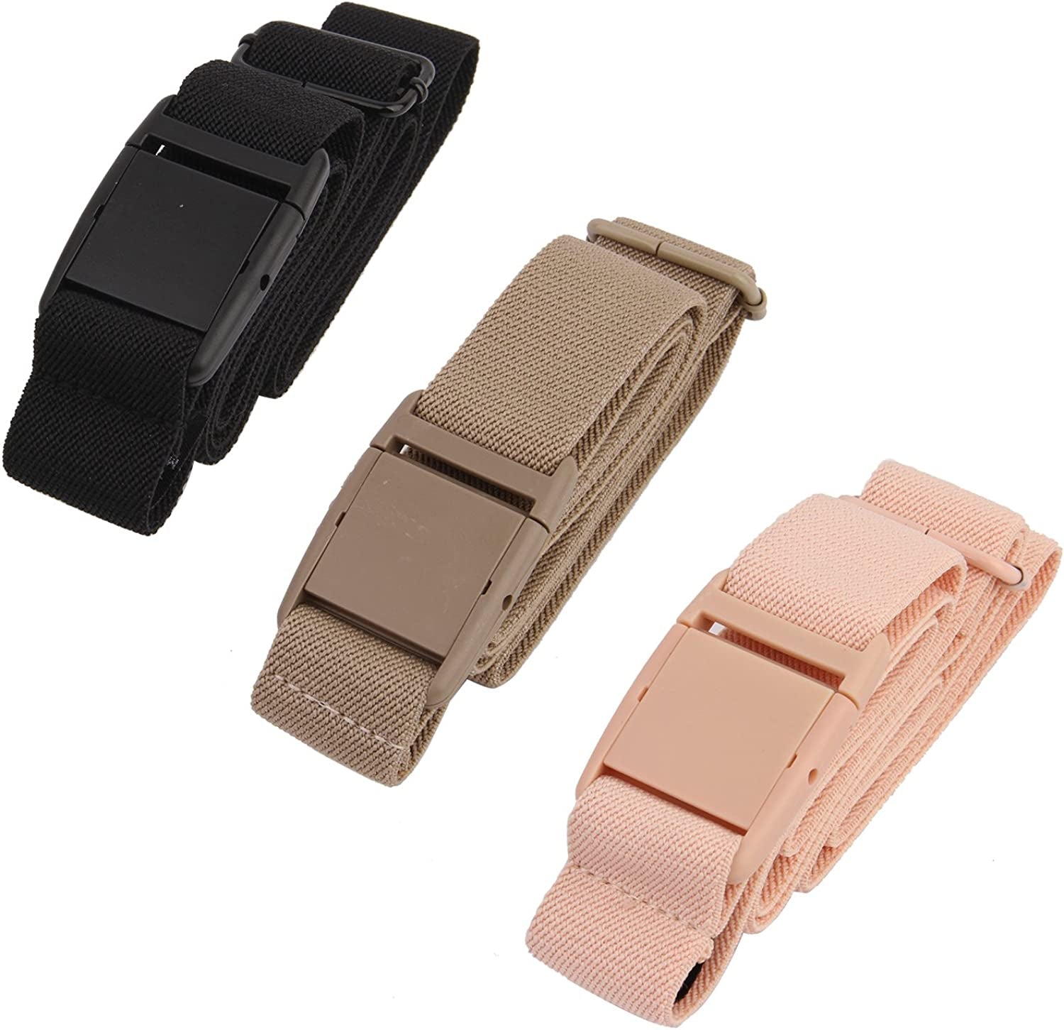 Gelante Women Invisible Belt - Elastic Adjustable Slimming No Show Apparel & Accessories > Clothing Accessories > Belts Gelante 3pc Black/Beige/Pink Plus (0-4X)