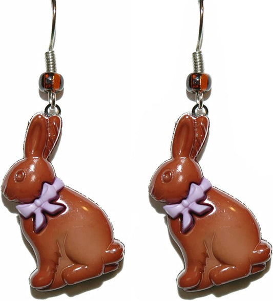 Chocolate Easter Bunny Dangle Earrings (H139A2) Apparel & Accessories > Jewelry > Earrings Jazzworks,LLC