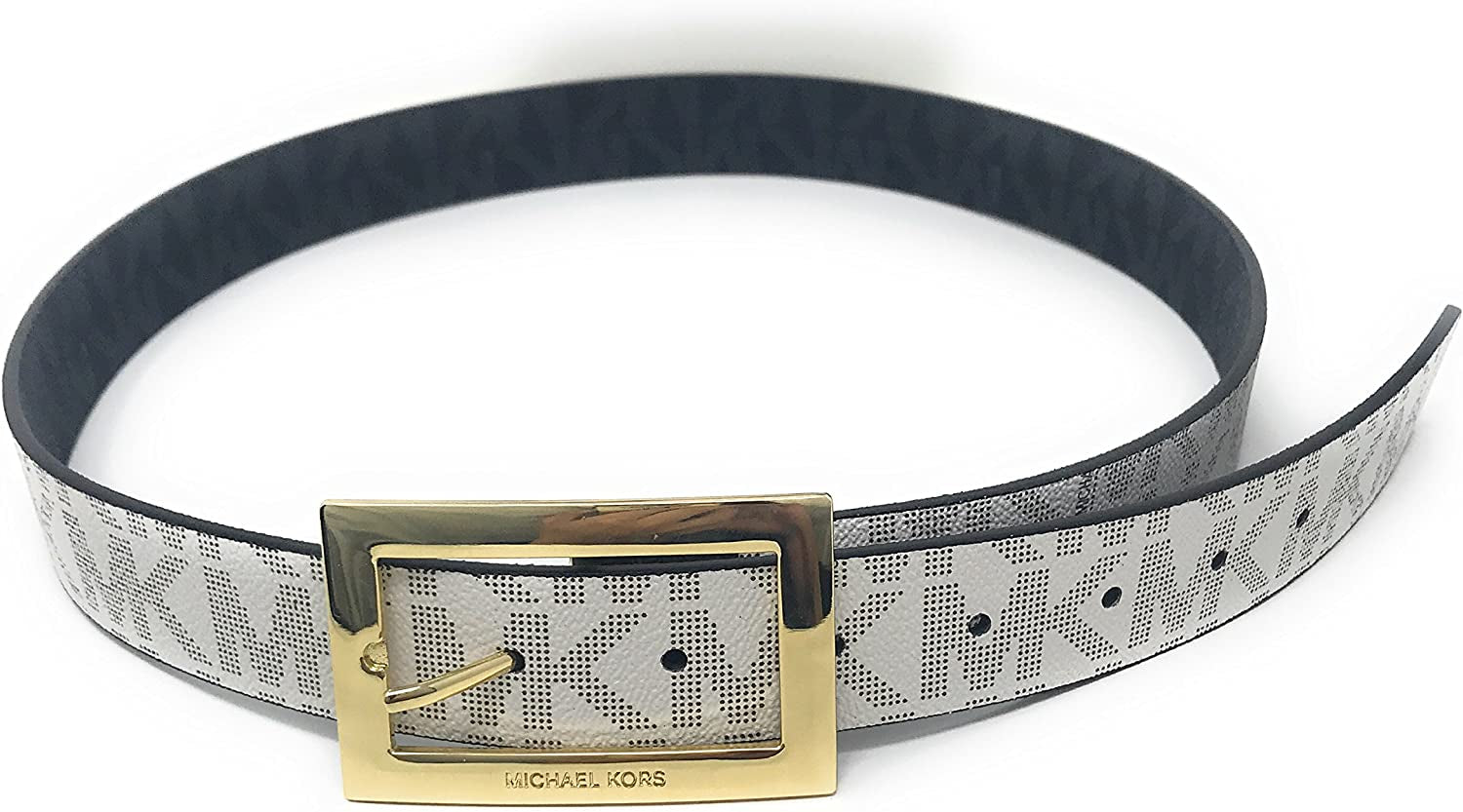 Michael Kors Womens Rectangle Buckle Reversible Mk Logo Belt Apparel & Accessories > Clothing Accessories > Belts Michael Kors
