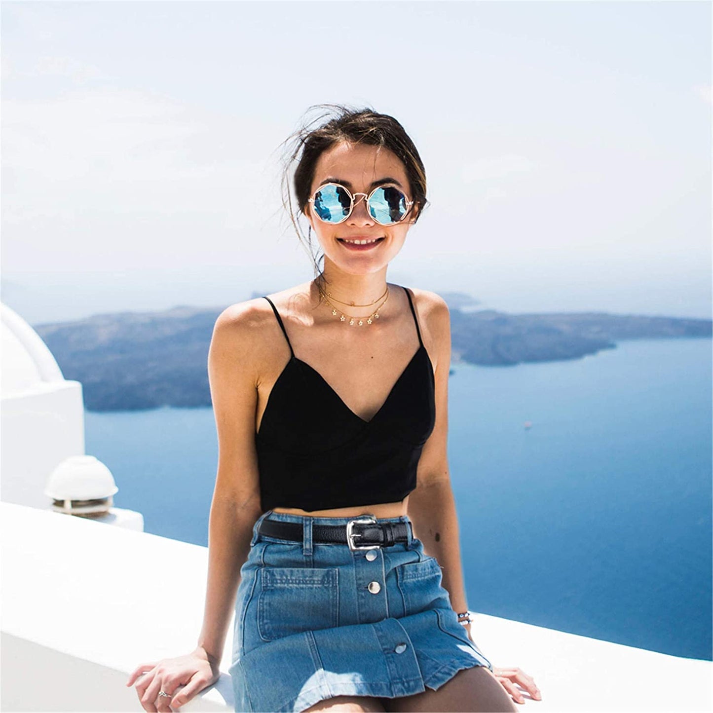 Maikun Womens Belt Skinny Leather Solid Color Pin Buckle Simple Waist for Girls Ladies Apparel & Accessories > Clothing Accessories > Belts maikun