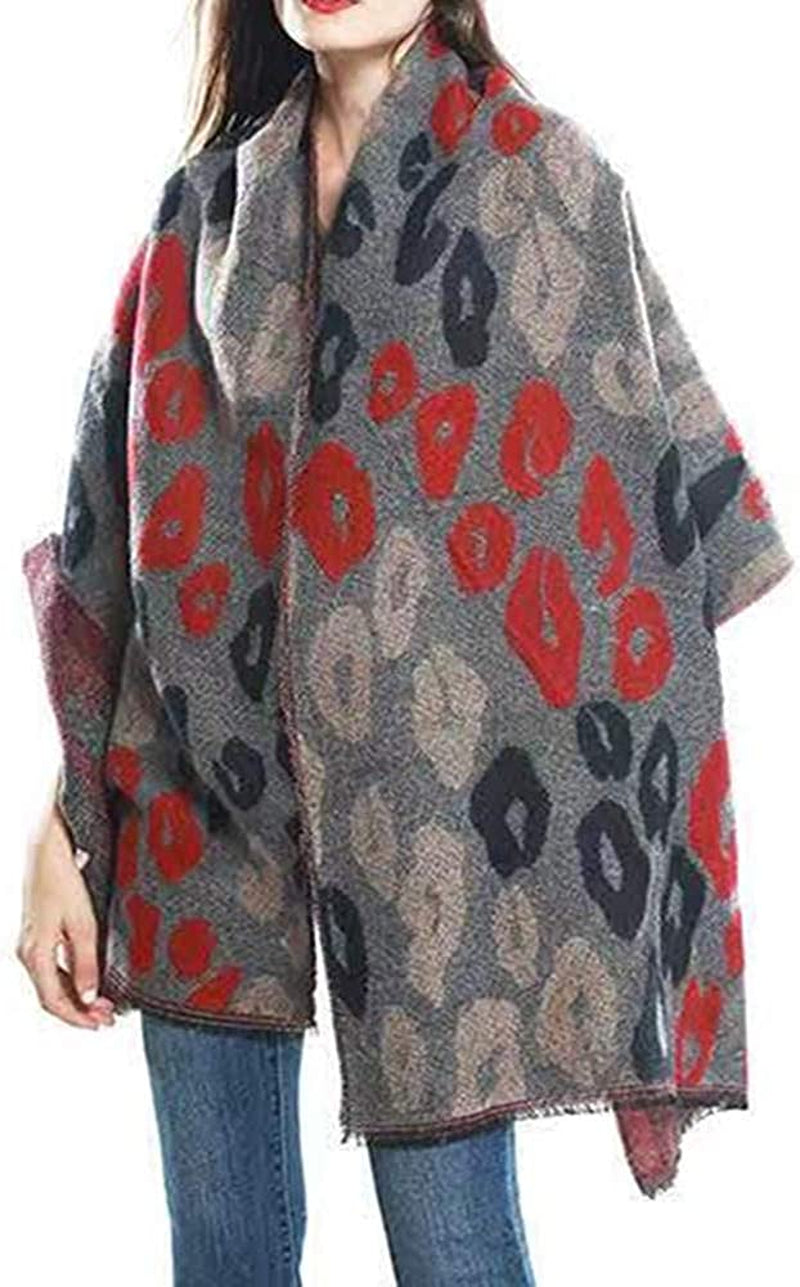 Camo Pashmina Winter Scarf Camoflauge Blanket Outdoor Fashion Scarf Wraps Shawl Handmade Scarves for Woman Man Apparel & Accessories > Clothing Accessories > Scarves & Shawls SEPTEMBER HOME Red