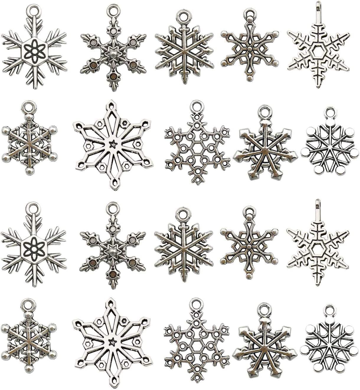75 Pcs Mixed Craft Supplies Christmas Tree Snowflakes Deer Bell Stocking Charms Pendants for Crafting Jewelry Findings Making Accessory for DIY Necklace Bracelet (M041) M184