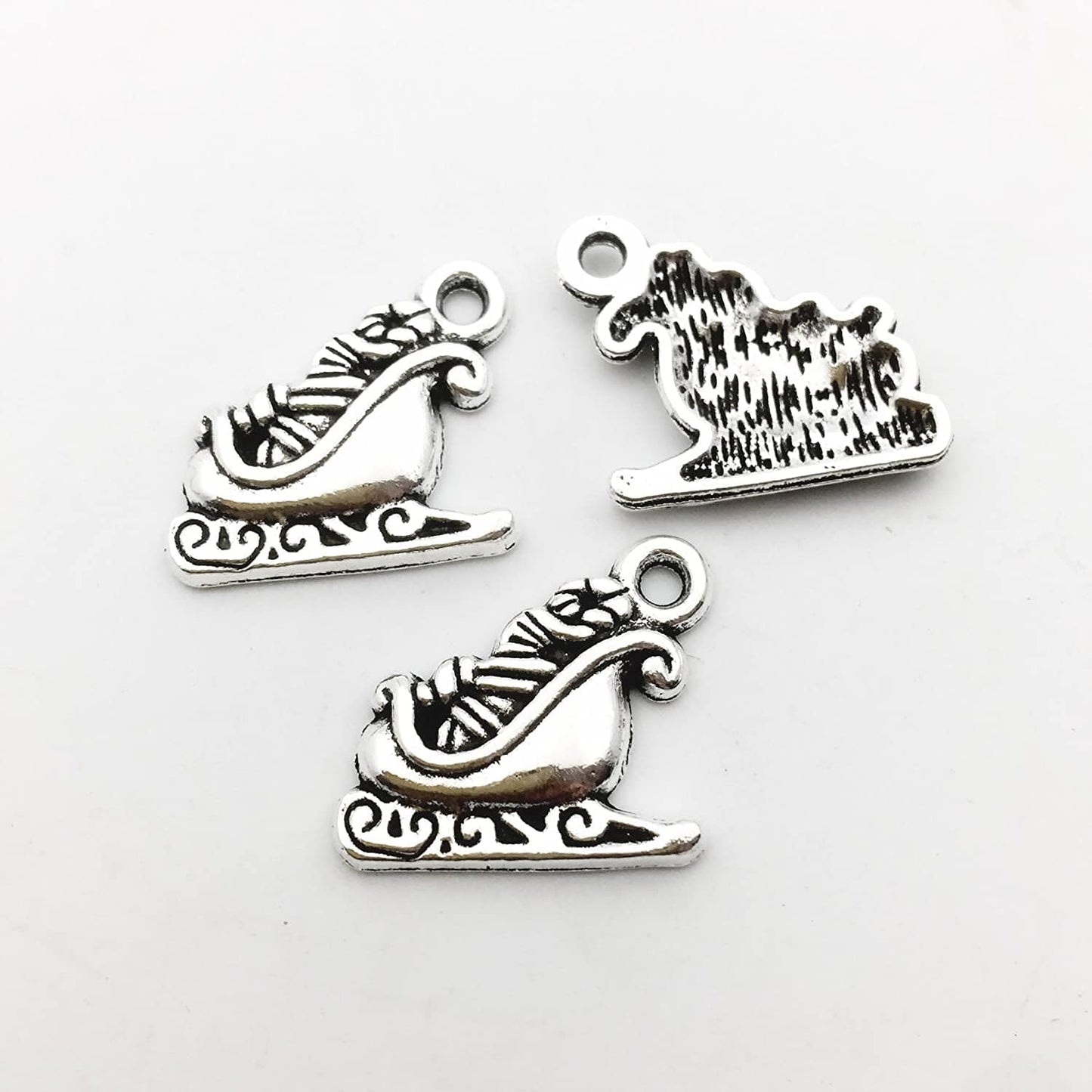 75 Pcs Mixed Craft Supplies Christmas Tree Snowflakes Deer Bell Stocking Charms Pendants for Crafting Jewelry Findings Making Accessory for DIY Necklace Bracelet (M041)