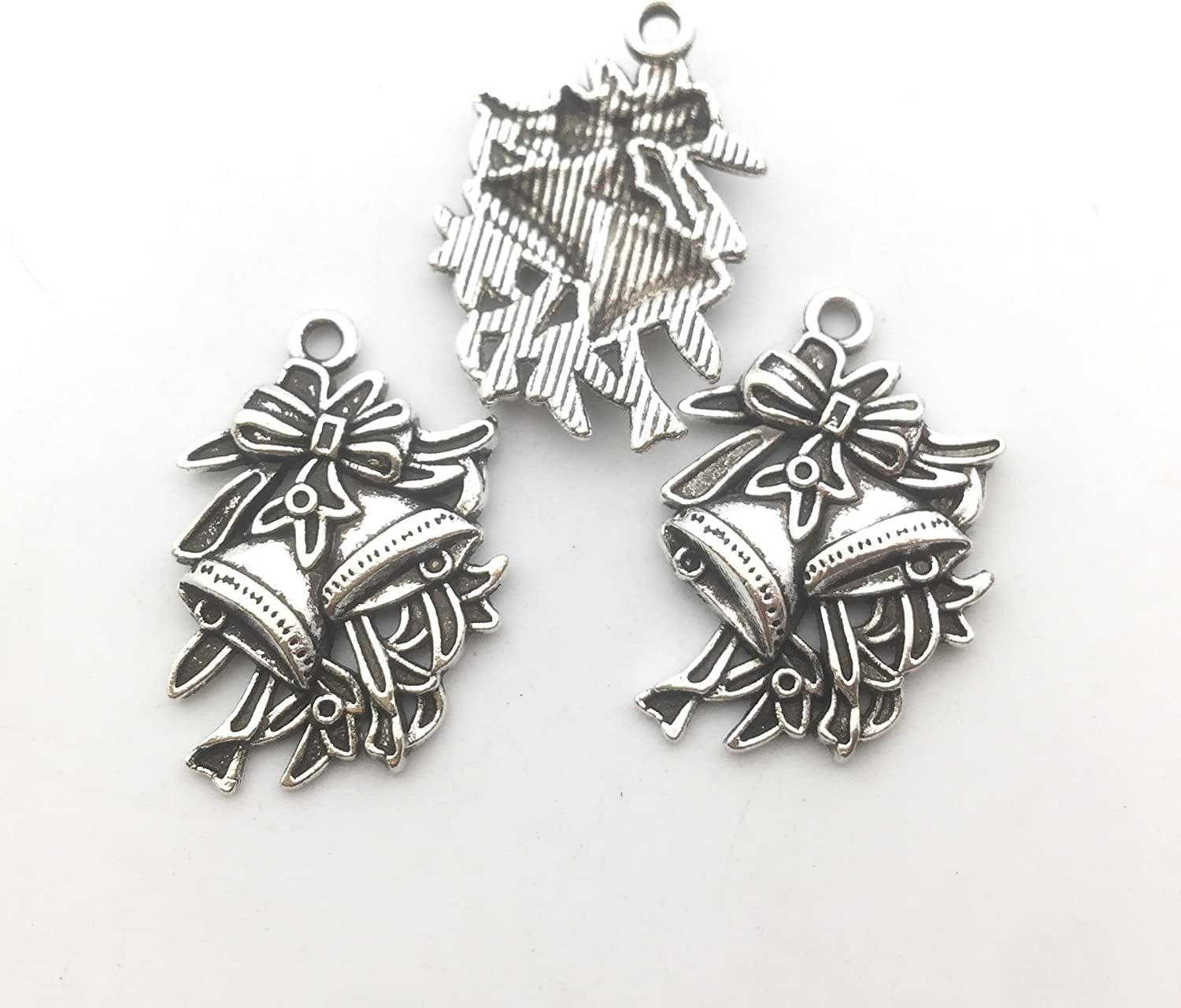 75 Pcs Mixed Craft Supplies Christmas Tree Snowflakes Deer Bell Stocking Charms Pendants for Crafting Jewelry Findings Making Accessory for DIY Necklace Bracelet (M041)