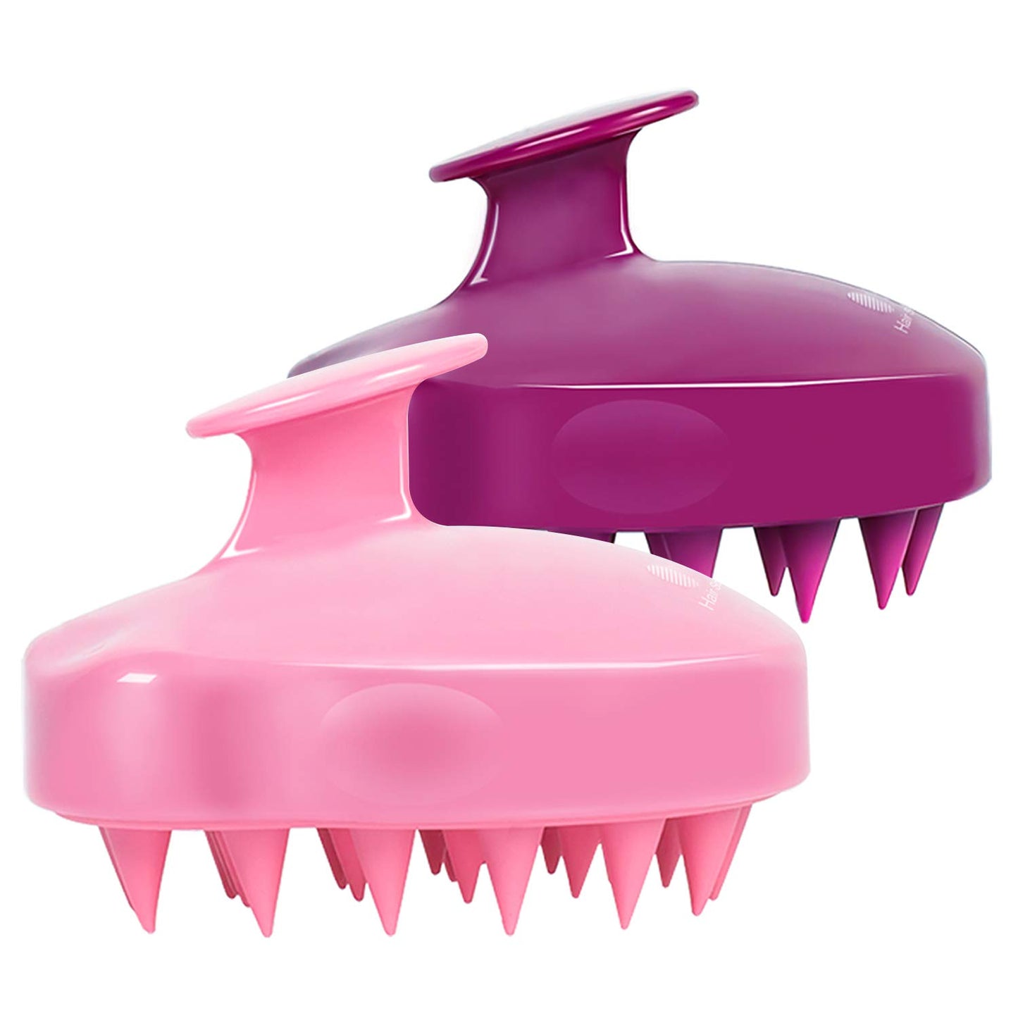 HEETA Hair Scalp Massager Shampoo Brush 2 Pack, Soft Silicone Bristles to Remove Dandruff, Waterproof Hair Scrubber for Both Wet Dry Hair, Suitable for Men & Women (Green & Black) Health & Beauty > Personal Care > Hair Care HEETA Pink & Purple
