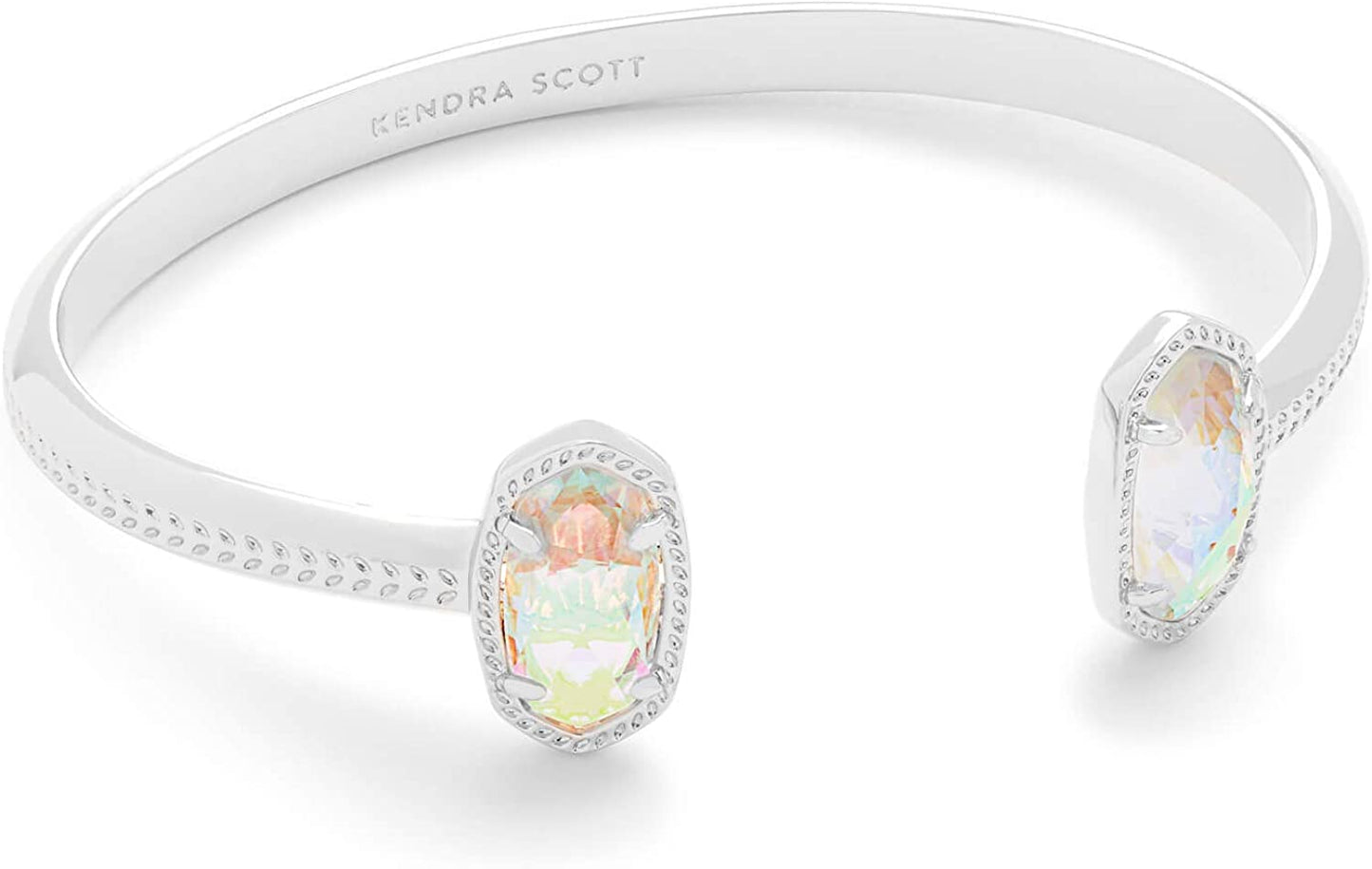 Kendra Scott Elton Cuff Bracelet for Women, Fashion Jewelry Apparel & Accessories > Jewelry > Bracelets Kendra Scott RHODIUM - IRIDESCENT DICHROIC GLASS