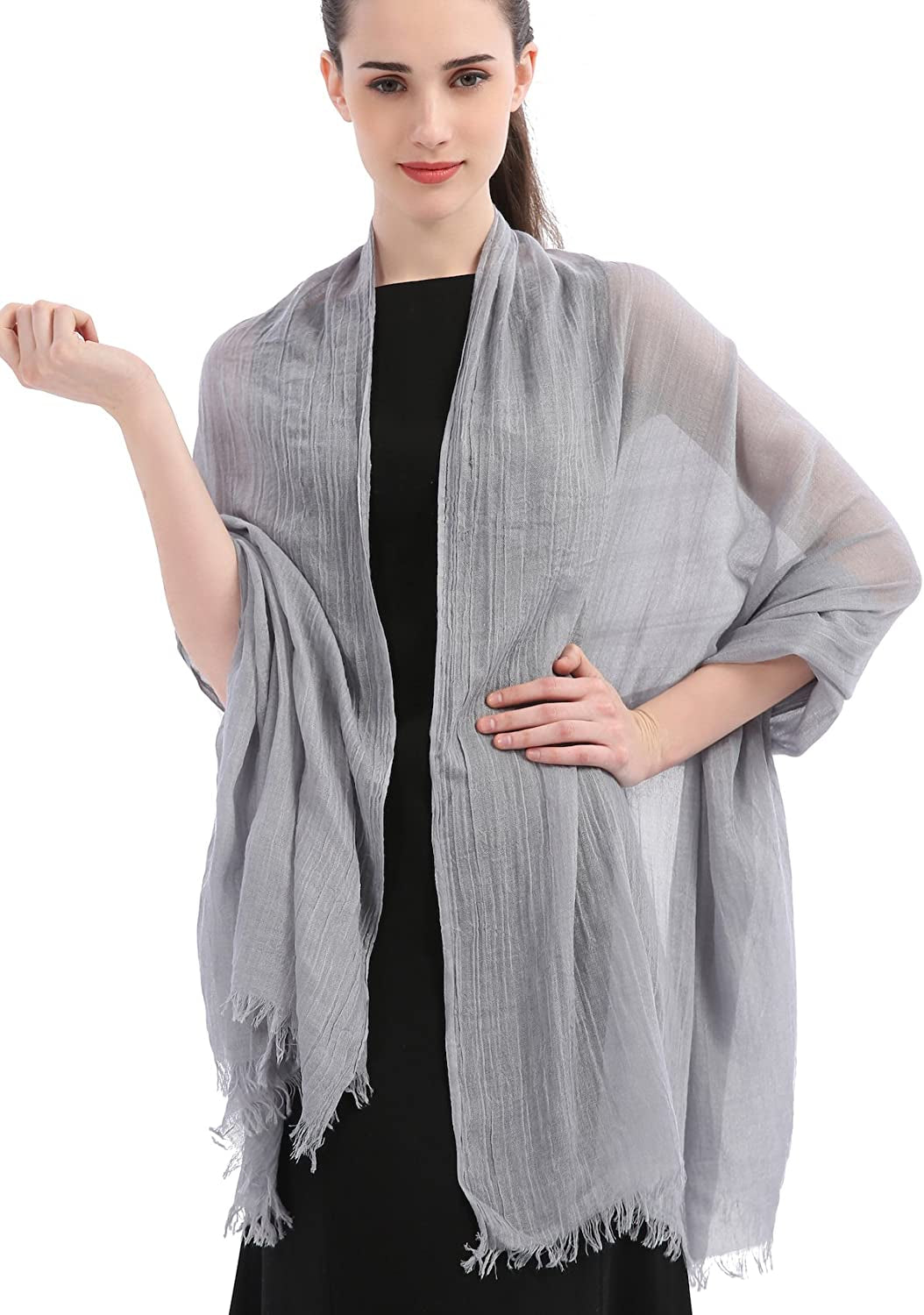 Premium Women Extreme Soft Scarf Wrap Shawl for Any Season, Super Size, Rich Color Choice Apparel & Accessories > Clothing Accessories > Scarves & Shawls kolumb Grey