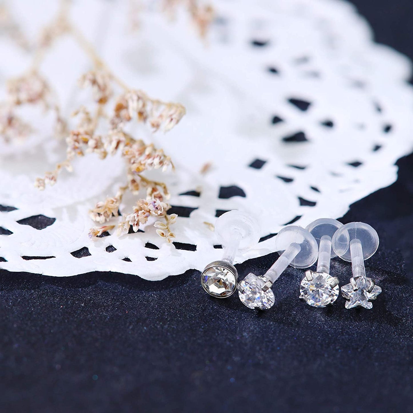 Jstyle 8Pairs 16G Forward Helix Cartilage Tragus Earring Studs Internal Threaded Labret Lip Monroe Ring 8MM Barbell Body Piercing Jewelry Apparel & Accessories > Jewelry > Body Jewelry Jstyle