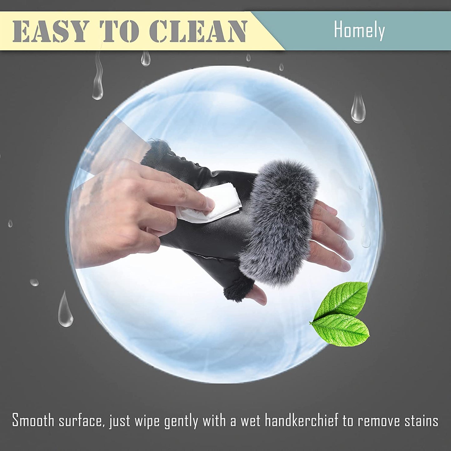 Winter Fingerless Gloves Cute Typing Gloves Fuzzy Furry Leather Mittens Faux Fur Lined Gloves Warm Hands Warmer Gloves Women Apparel & Accessories > Clothing Accessories > Gloves & Mittens Fur Story