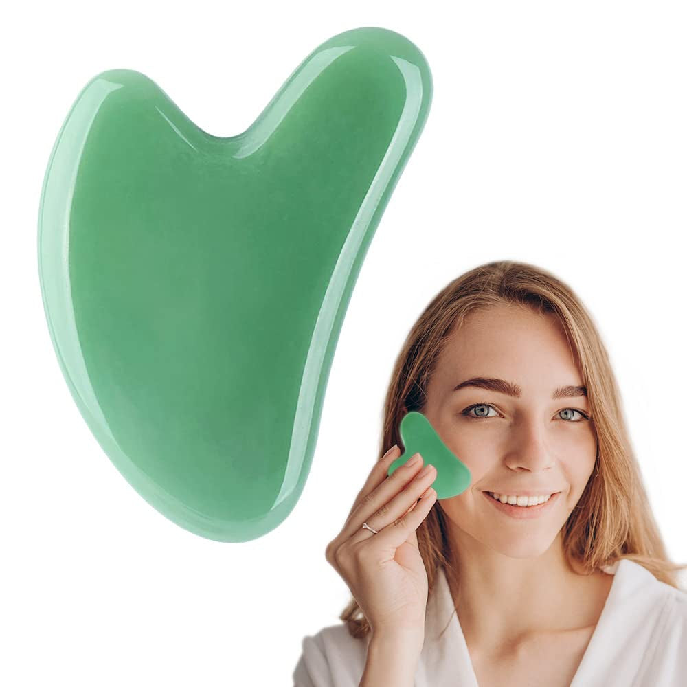 Pursalt Rose Quartz Gua Sha Facial Tools, Natural Jade Stone Scraping Massage Tools for Facial Lifting, Anti-Aging, Anti-Wrinkle, Luxury Box Heart Gifts for Women (Pink) Health & Beauty > Personal Care > Cosmetics > Cosmetic Tools > Skin Care Tools pursalt Green Standard
