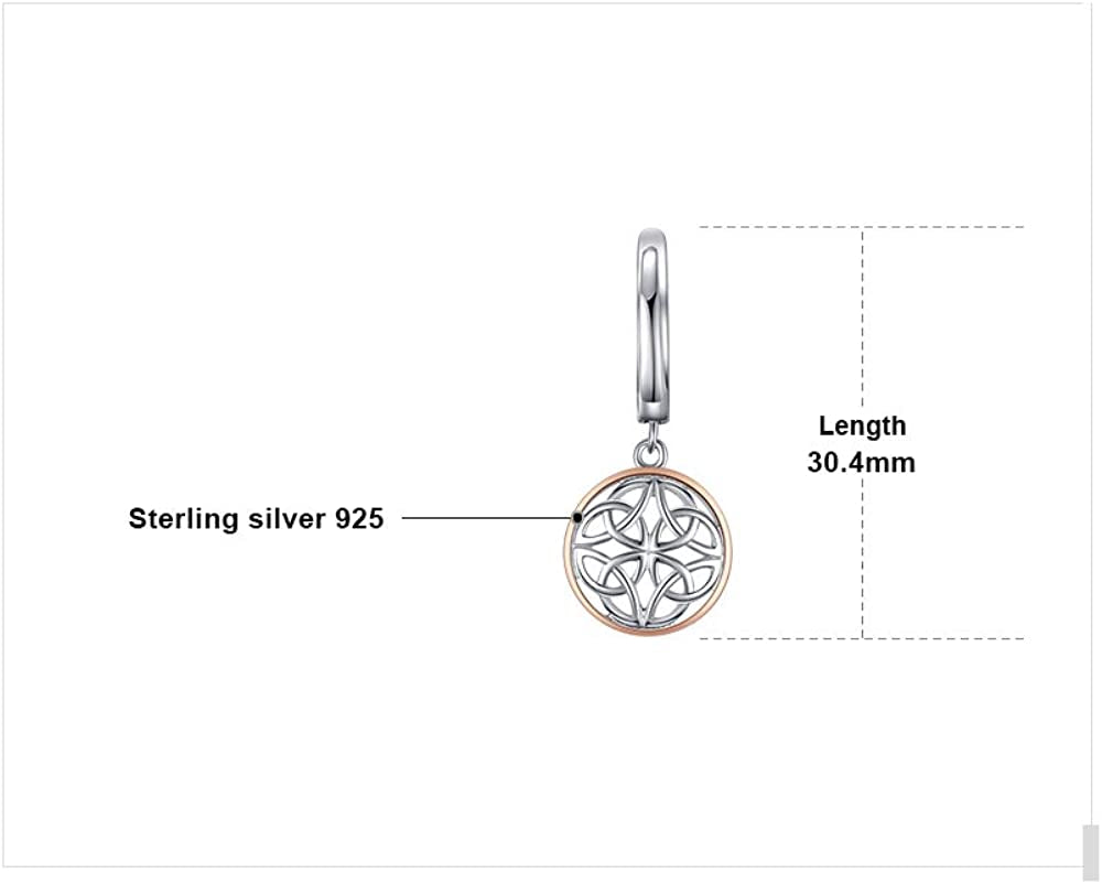 Jewelrypalace Irish Celtic Knot Dangle Earrings, 14K Rose Gold Plated 925 Sterling Silver Hoop Earrings for Women, Love Drop Earrings for Women, Huggie Earrings for Girls, Earring Sets Hoops Jewelry Apparel & Accessories > Jewelry > Earrings JewelryPalace