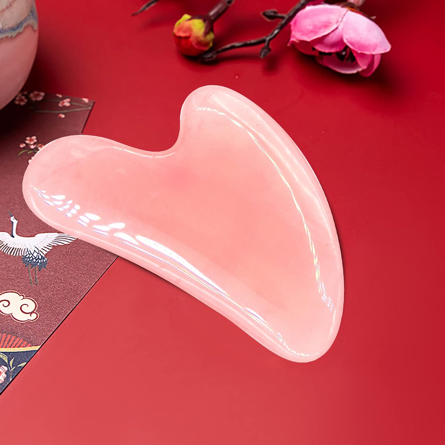 COOESS Guasha Tool for Face, Gua Sha Massage Tool Natural Genuine Rose Quartz Jade Stone Gua-Sha Facial Tool for Eyes, Neck and Body Health & Beauty > Personal Care > Cosmetics > Cosmetic Tools > Skin Care Tools COOESS
