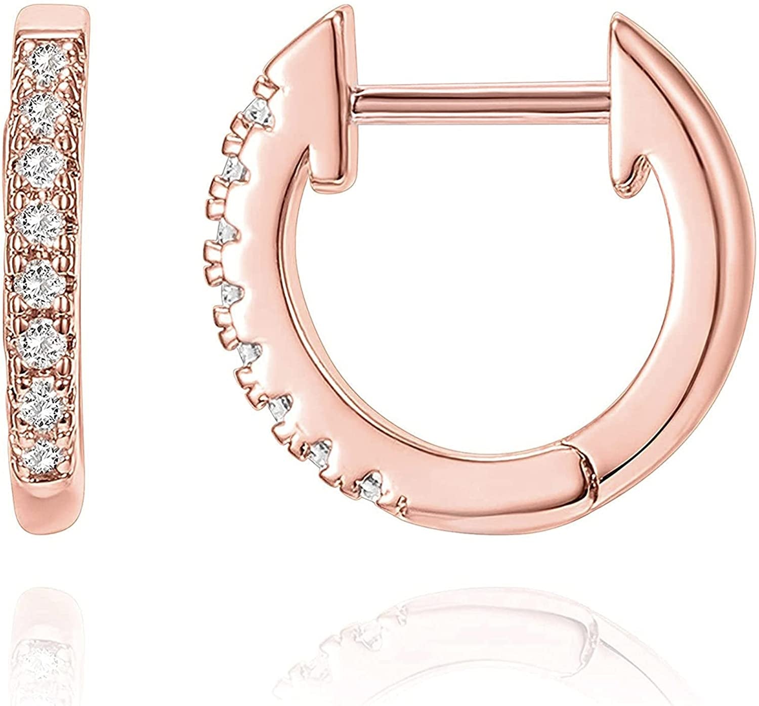 PAVOI 14K Gold Plated Cubic Zirconia Cuff Earrings Huggie Stud Apparel & Accessories > Jewelry > Earrings PAVOI Rose Gold Vermeil