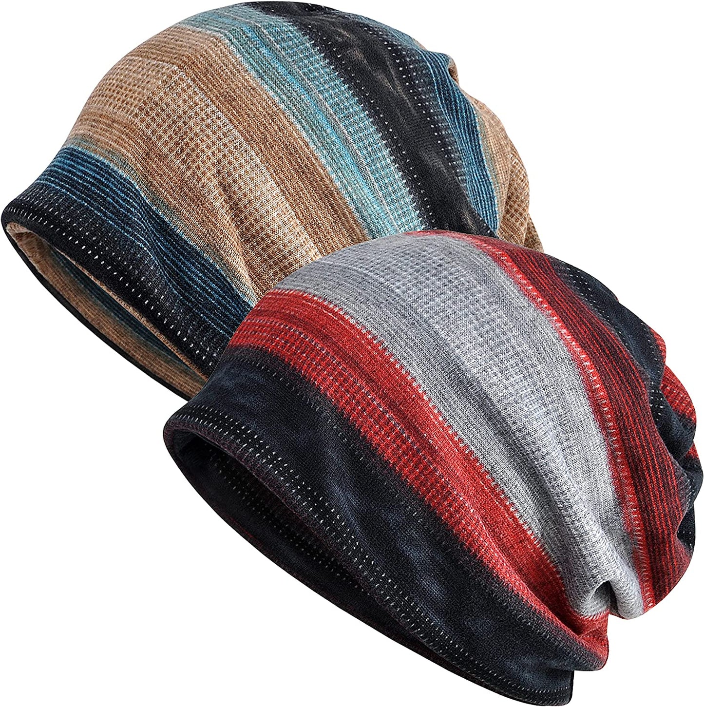 Kayier Women'S Baggy Casual Chemo Beanie Hats Headwear Caps Apparel & Accessories > Clothing Accessories > Headwear Kayier 2 Pack-q