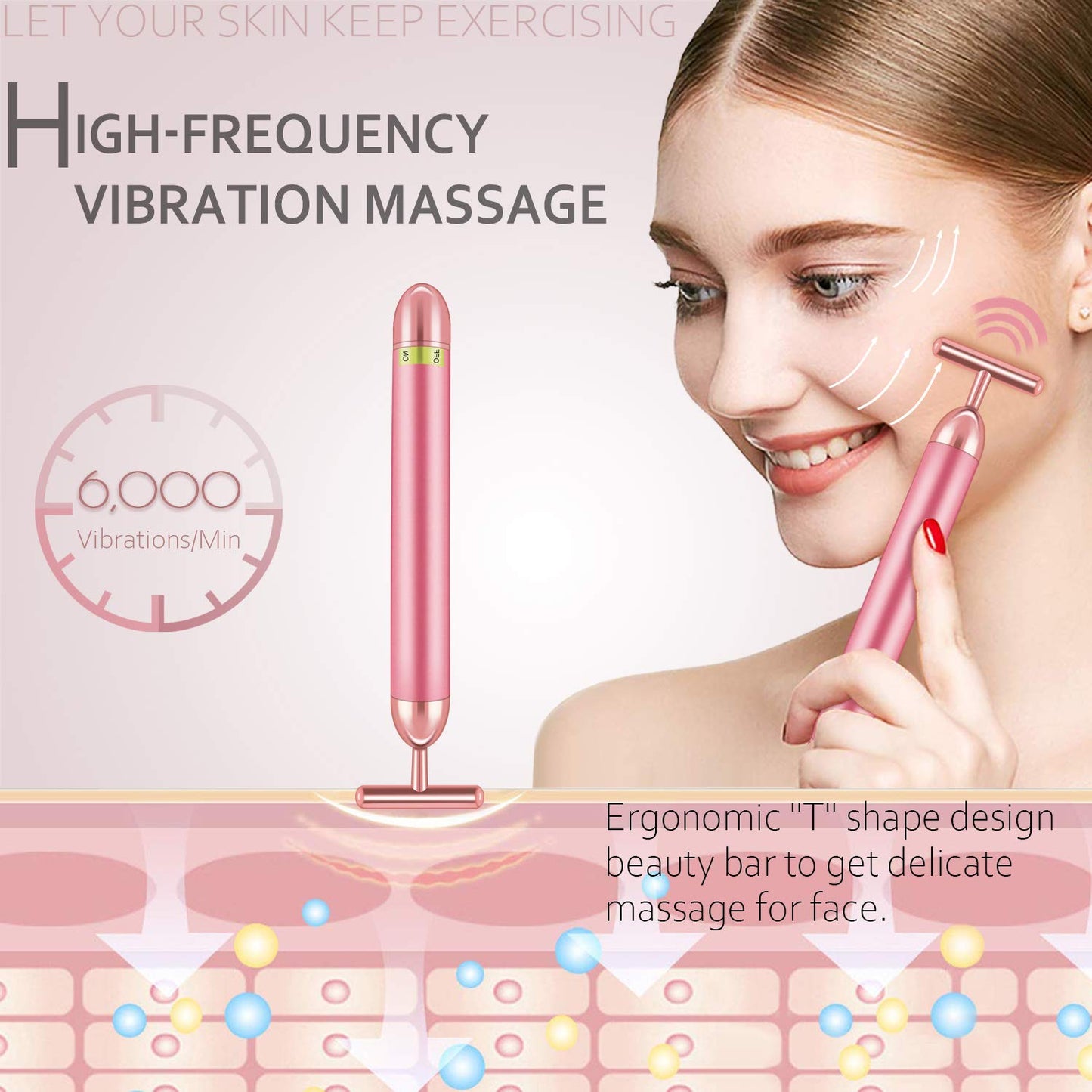 Face Massager Kit 3D Face Roller Massager T Shape Facial Massager Set Electric Skin Massager Tool Health & Beauty > Personal Care > Cosmetics > Cosmetic Tools > Skin Care Tools HEYFYV