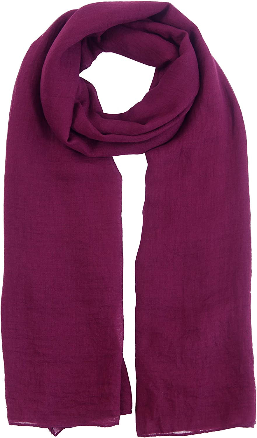 Missshorthair Womens Solid Color Scarfs Long Lightweight Scarf for Women Large Sheer Wrap Shawl Apparel & Accessories > Clothing Accessories > Scarves & Shawls MissShorthair 71 Amaranth Red