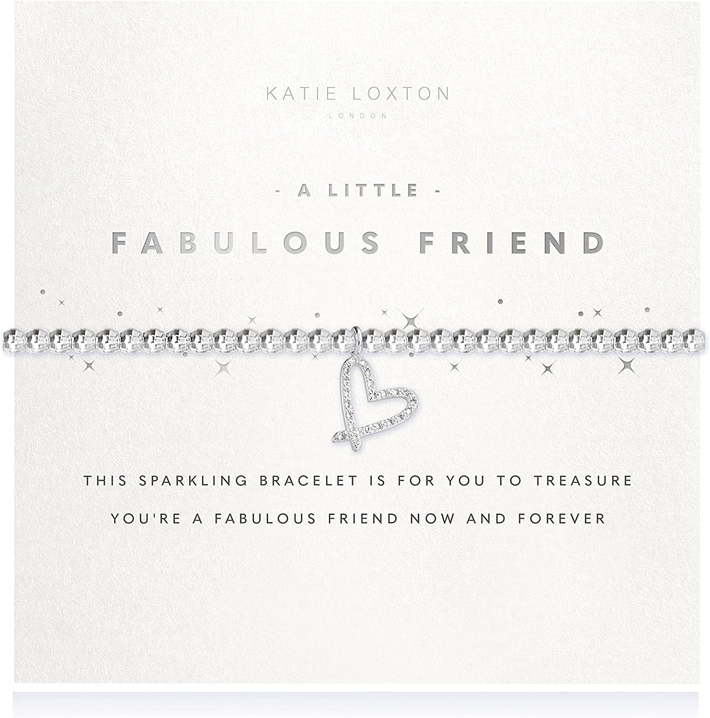 Katie Loxton a Little Family Womens Stretch Adjustable Band Fashion Faceted Charm Bracelet Apparel & Accessories > Jewelry > Bracelets Katie Loxton FABULOUS FRIEND