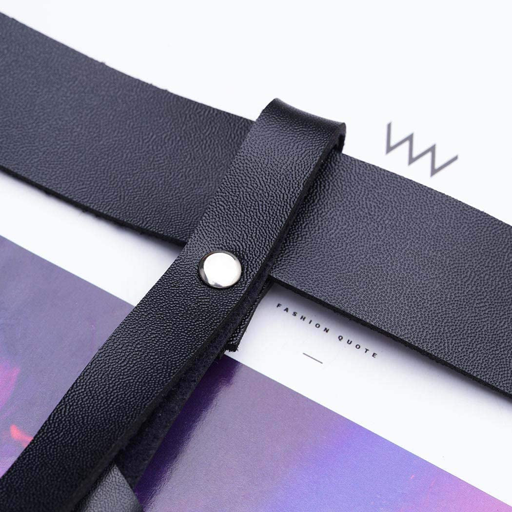 Reetan Punk Layered Chest Chains Silver Leather Body Chains Ring Rave Party Nightclub Body Jewelry Accessories for Women and Girls Apparel & Accessories > Jewelry > Body Jewelry Reetan