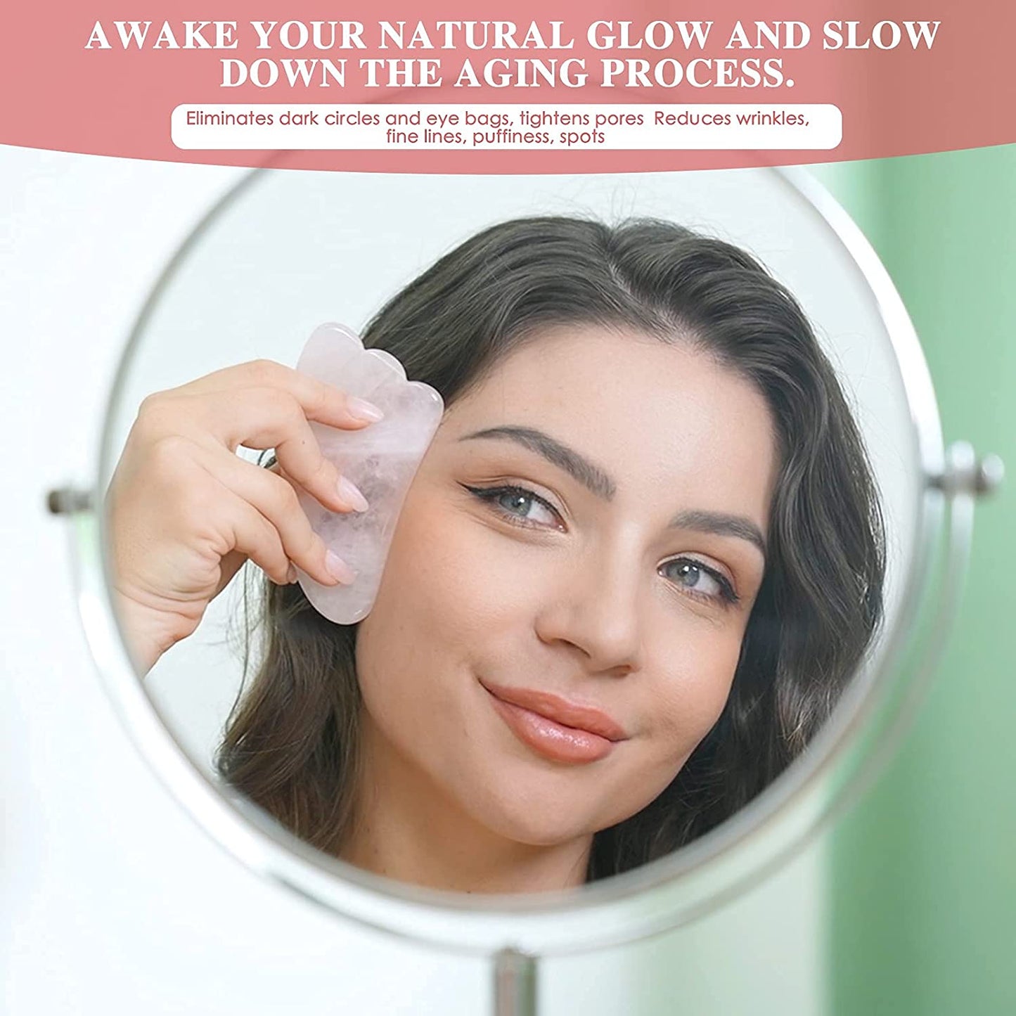 Gua Sha Facial Tools, Eliminates Wrinkles Massager Kit, Beauty Skin Care anti Aging, 100% Natural Rose Quartz Jade Roller, Face Neck Eyes Guasha Slimming & Firming Health & Beauty > Personal Care > Cosmetics > Cosmetic Tools > Skin Care Tools faincsal